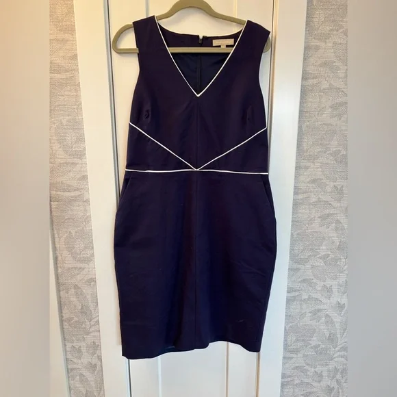 Banana Republic Women’s Navy Sheath Dress Sz 14 Preppy Career - Picture 2 of 11